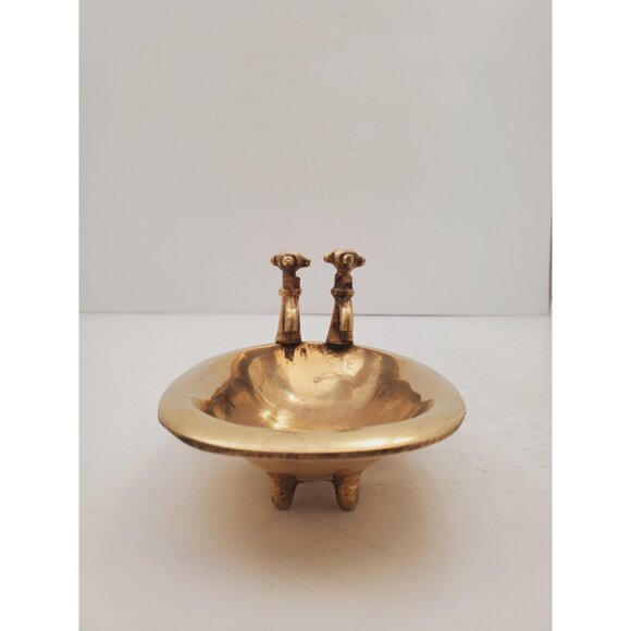 Vintage 1950s / BRASS SOAP DISH / Solid Brass Soap Holder Soap Dispenser… - Picture 8 of 10